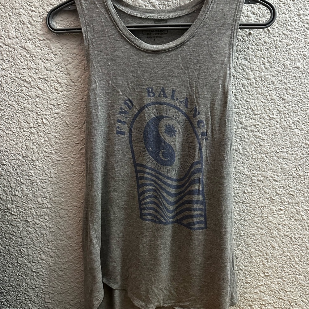 Miken Flow Gray Tank with Blue Graphic